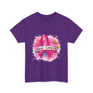 Breast Cancer Awareness Tee, Heal Cancer Cotton Shirt, Unisex Supportive T-Shirt, Gift for Survivor, Pink Ribbon Shirt