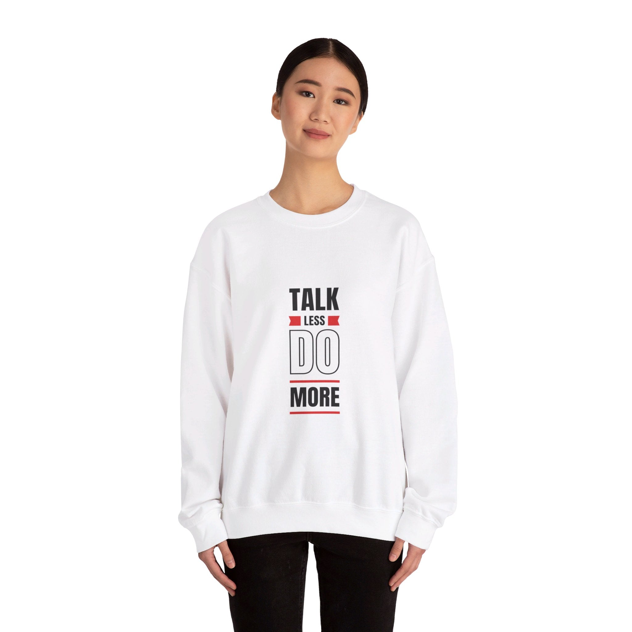 Talk less do more Unisex Heavy Blend™ Crewneck Sweatshirt personalized products