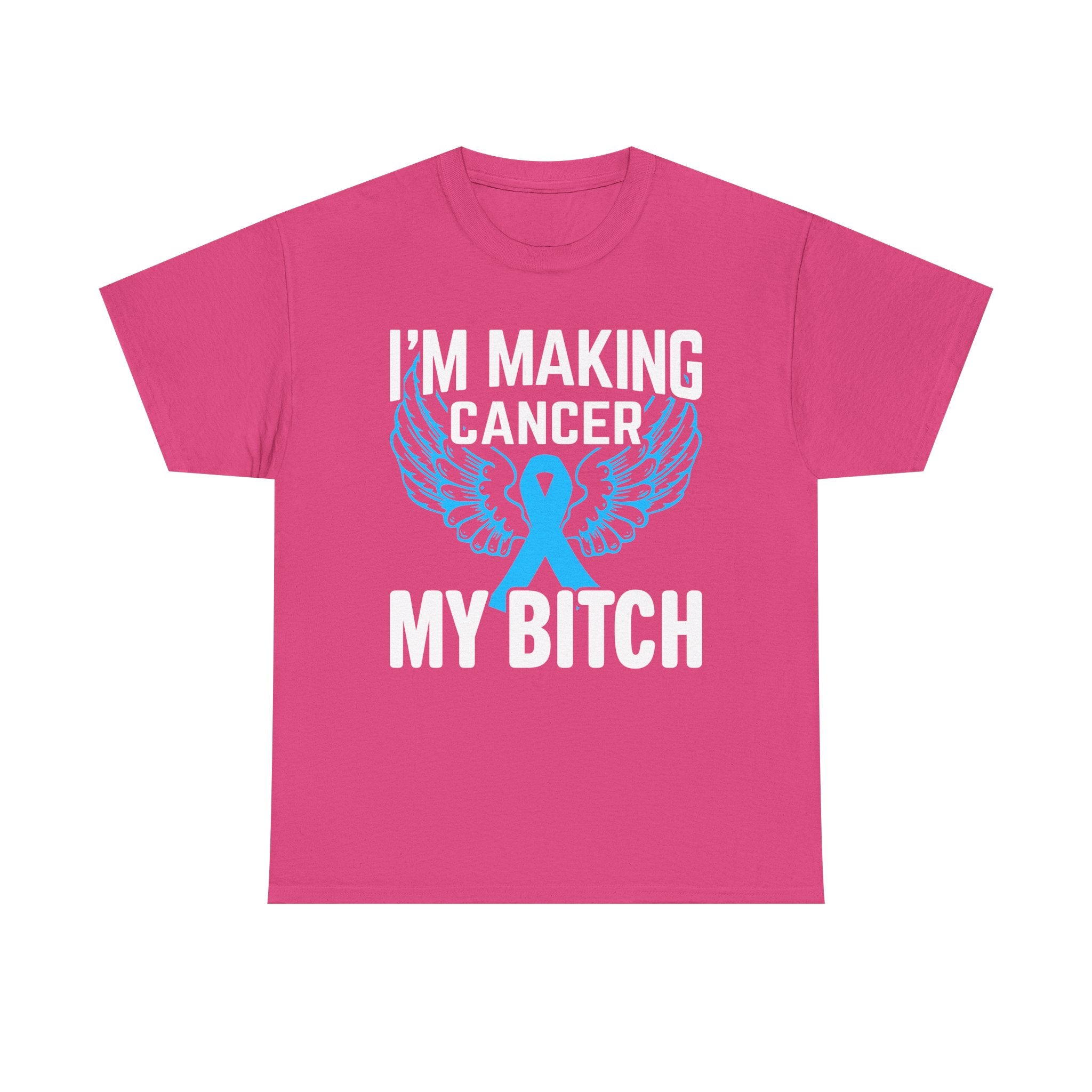 Angel Wings cancer Awareness Tee, Unisex Cotton Shirt for Support, Gift for Advocates, Fundraising Event Wear, Blue Ribbon Merchandise