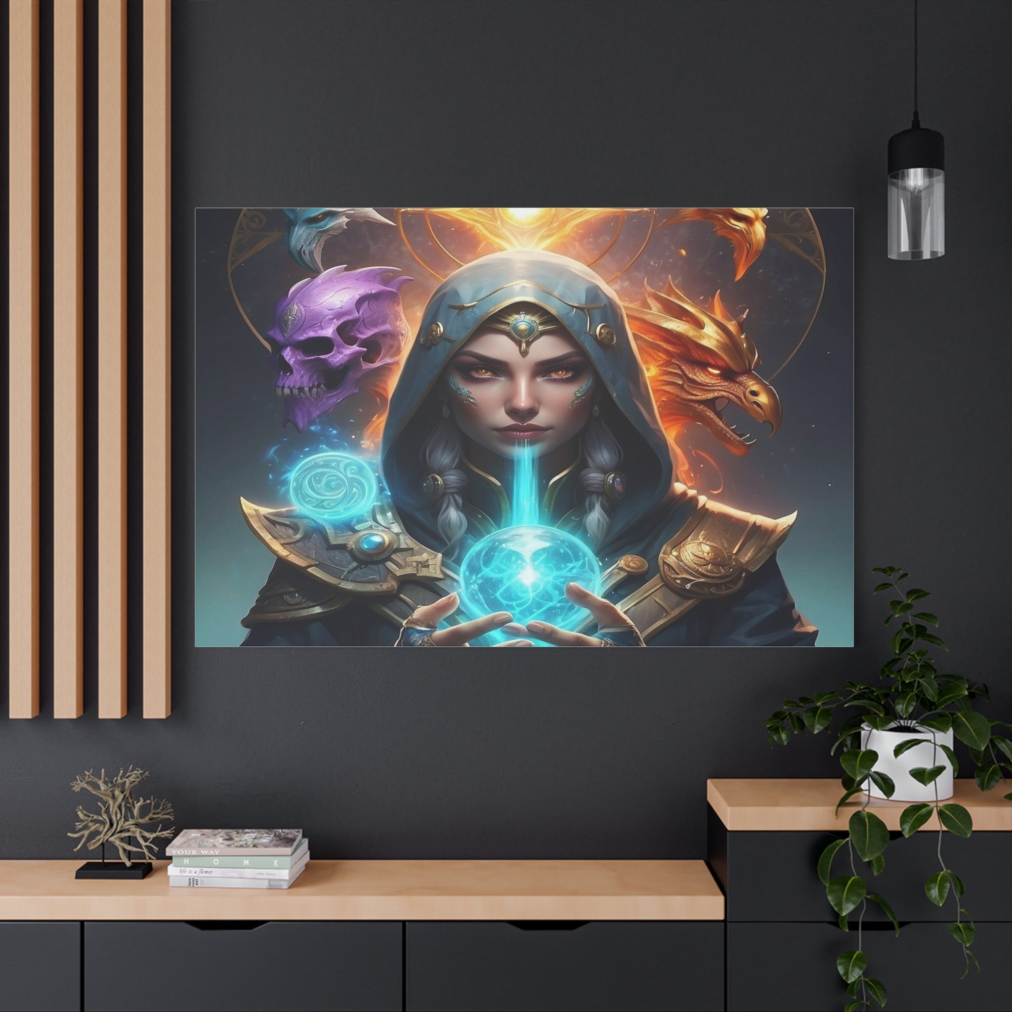 Mystical Sorceress Canvas Artwork - Fantasy Wall Decor