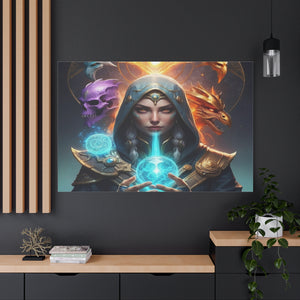 Mystical Sorceress Canvas Artwork - Fantasy Wall Decor