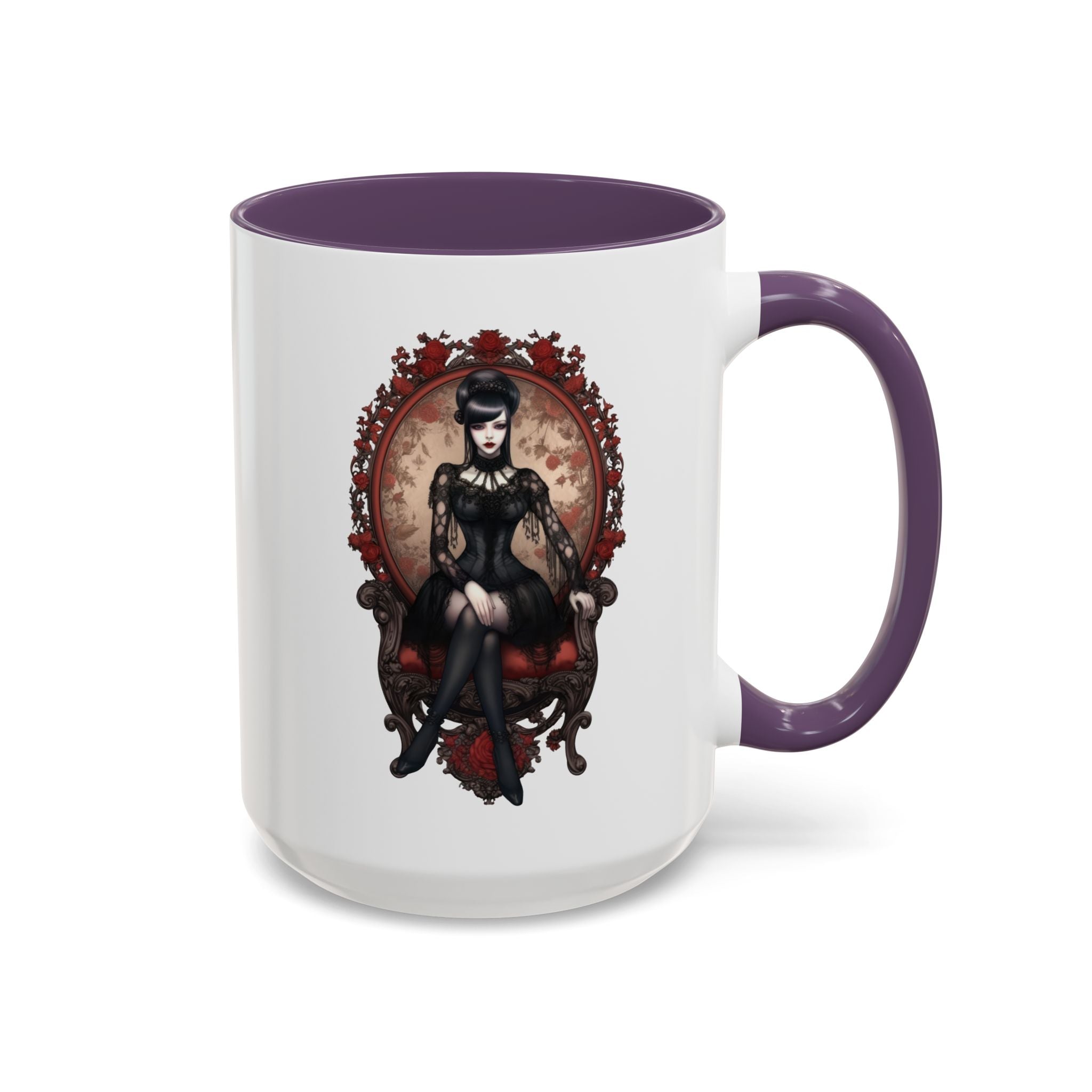 Gothic Elegance Coffee Mug - Unique Black Accent Mug for Witchy Vibes, Perfect Gift for Halloween, Goth Decor, Coffee Lovers, & Spooky
