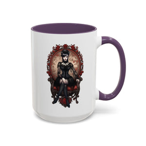 Gothic Elegance Coffee Mug - Unique Black Accent Mug for Witchy Vibes, Perfect Gift for Halloween, Goth Decor, Coffee Lovers, & Spooky