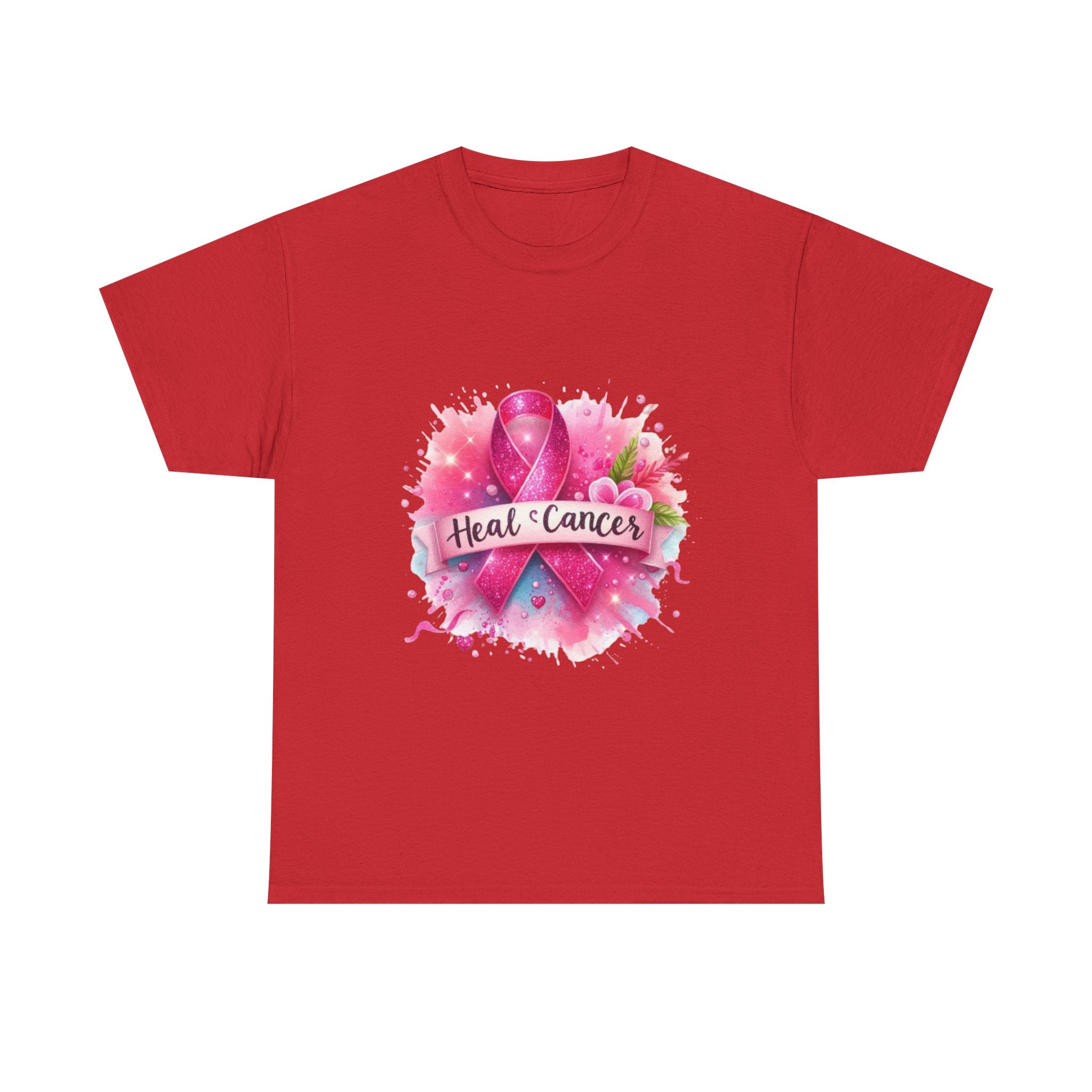 Breast Cancer Awareness Tee, Heal Cancer Cotton Shirt, Unisex Supportive T-Shirt, Gift for Survivor, Pink Ribbon Shirt