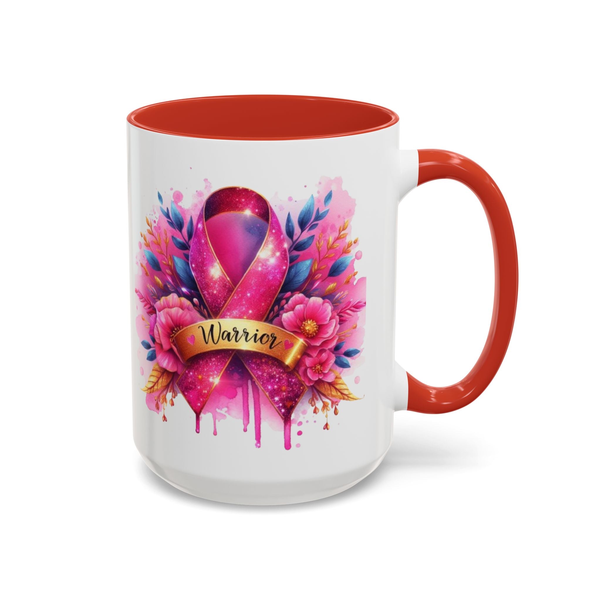 Inspirational Warrior Coffee Mug - Floral Design, Encouragement Gift, Cancer Awareness, Motivational Cup, Supportive Drinkware