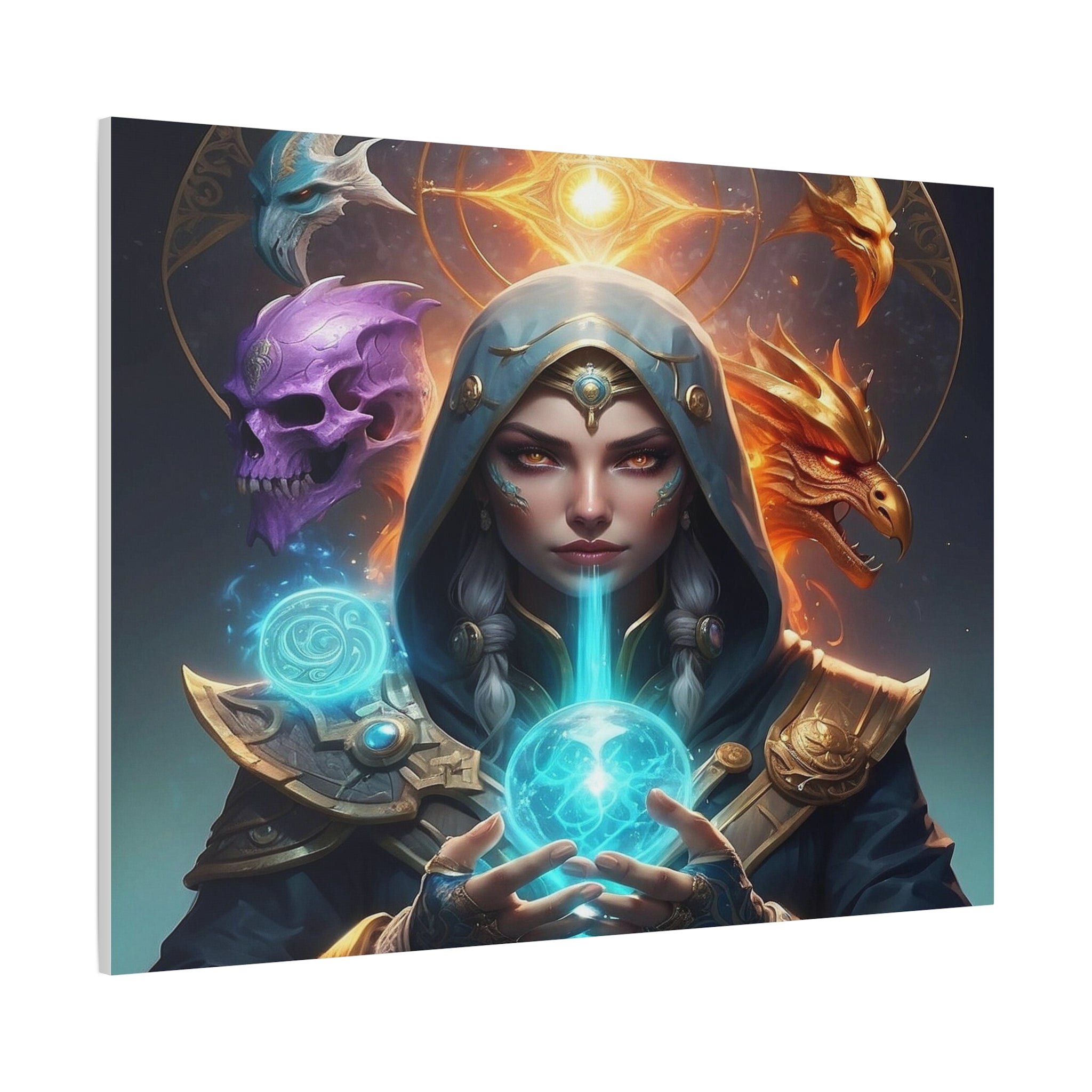 Mystical Sorceress Canvas Artwork - Fantasy Wall Decor