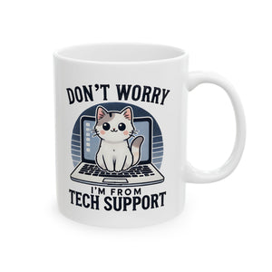 cat Tech Support coffee Mug: Perfect Gift for Programmers, IT Professionals, Geeky Friends, Coffee Lovers, Anti-Stress