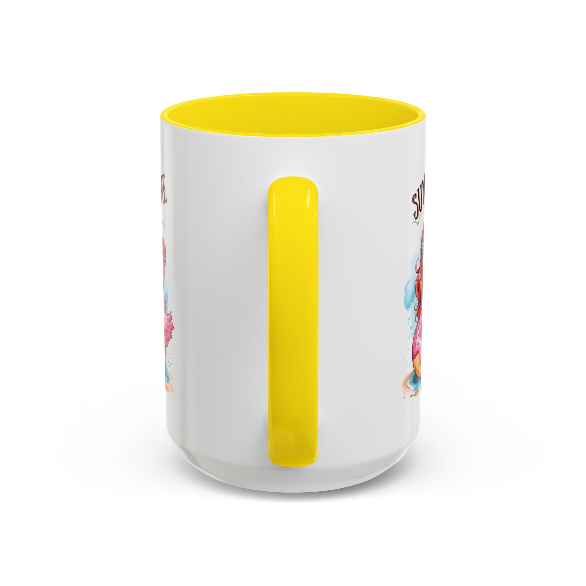 Summer Time Accent Coffee Mug - 11oz & 15oz funny cute girl floating