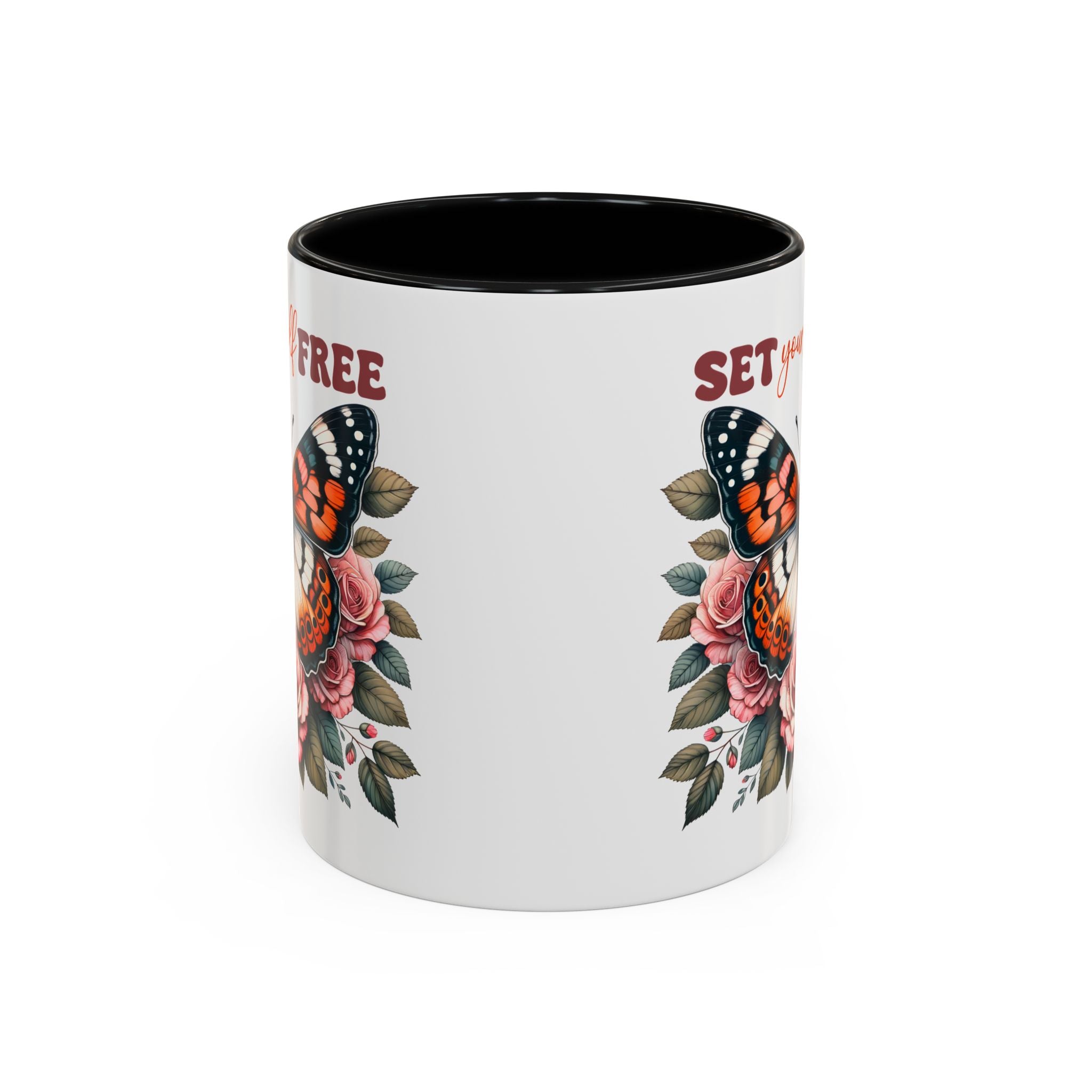 Butterfly Inspiring Coffee Mug - Set Yourself Free positive vibe mental health freedom