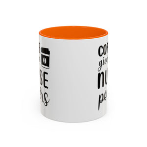 Nurse Coffee Mug, Funny Gift for Nurses, Coffee Lover's Mug, Black Accent Tea Cup, Motivational Nurse Gift