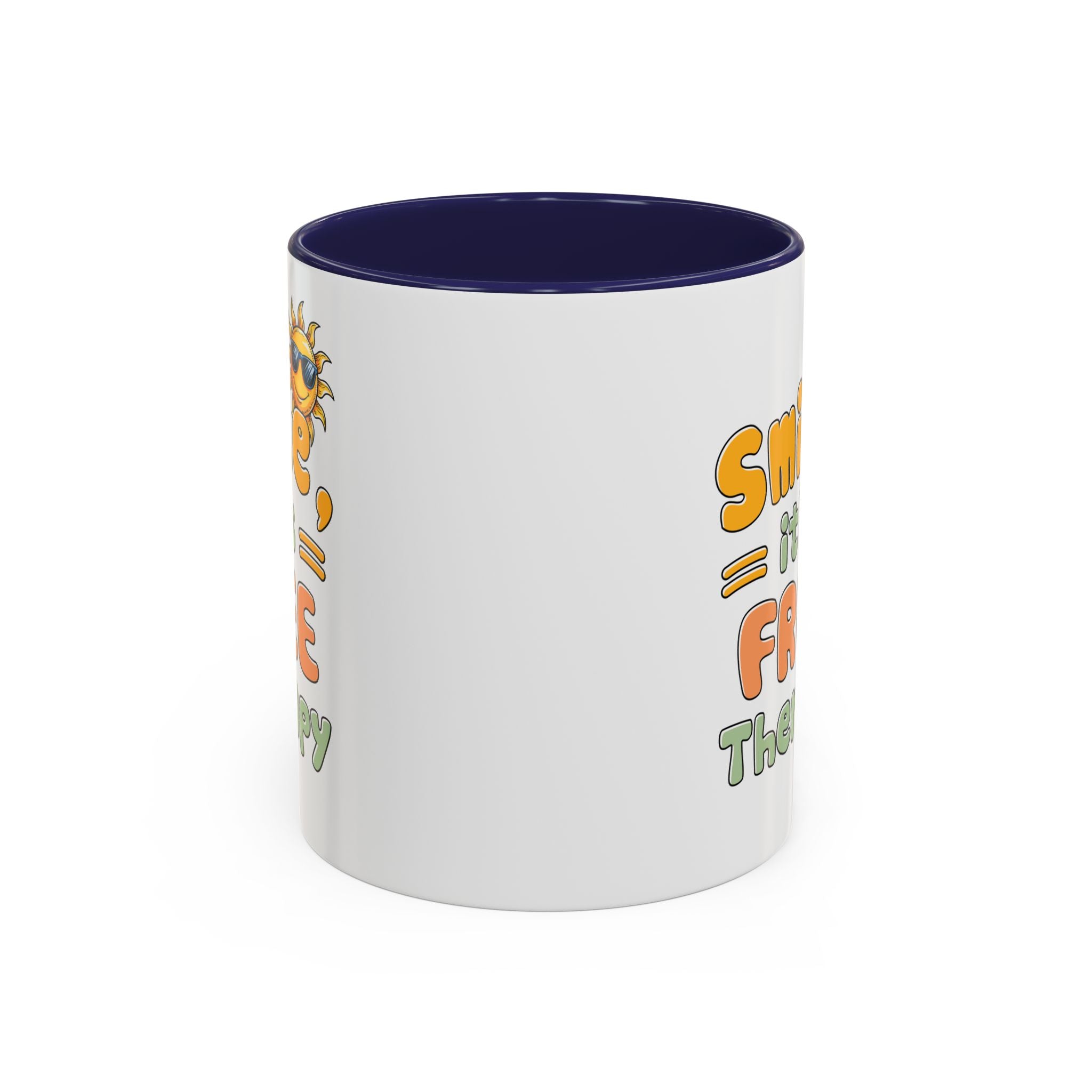Smile It's Free Therapy Coffee Mug - Fun & Cheerful Accent Mugs for Brightening Your Day