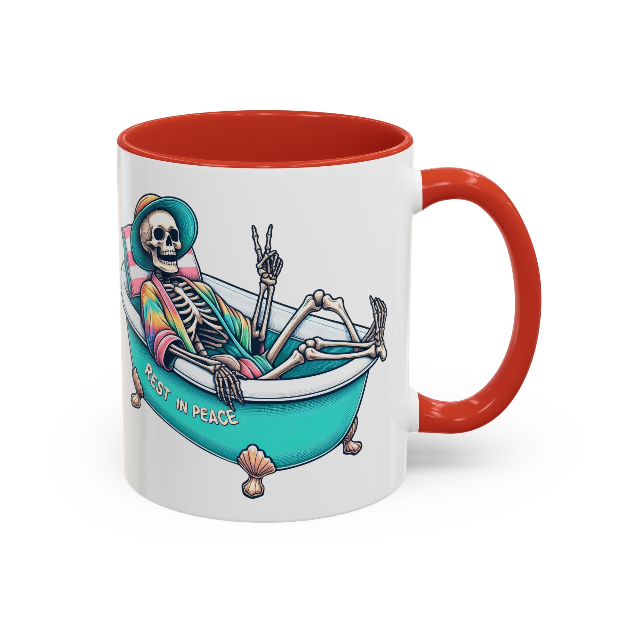 Rest in Peace Skeleton Coffee Mug - Fun Halloween Gift, Unique Home Decor, Hilarious Office Cup, Quirky Birthday Present, Spooky