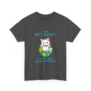 Cute Cat Earth T-Shirt, Funny Tee  Gift for Cat Lovers, Short Awareness Message, Casual Wear, Animal Lover Apparel