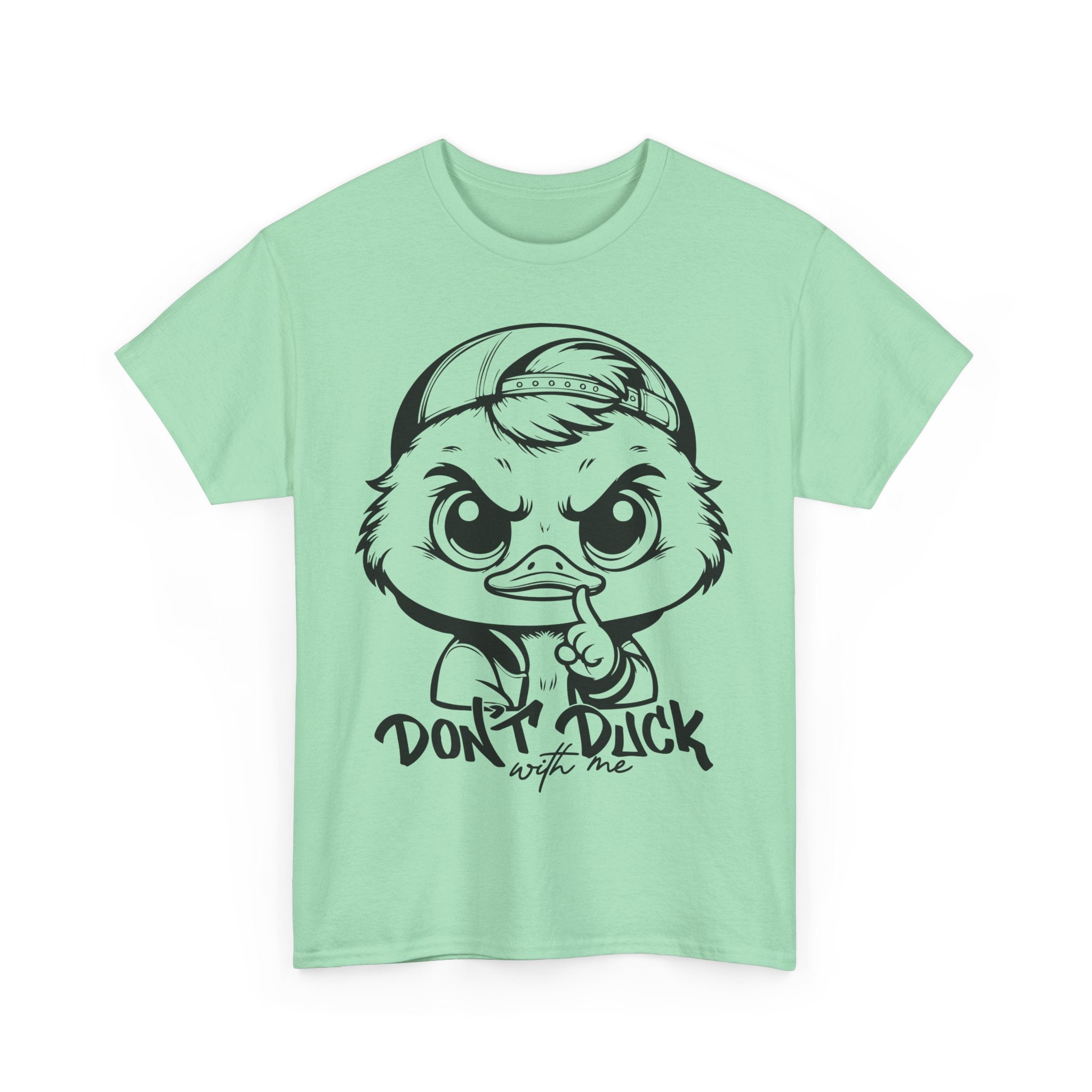 Don't Duck With Me Unisex Heavy Cotton Tee - Fun Cartoon Design Perfect for Casual Days