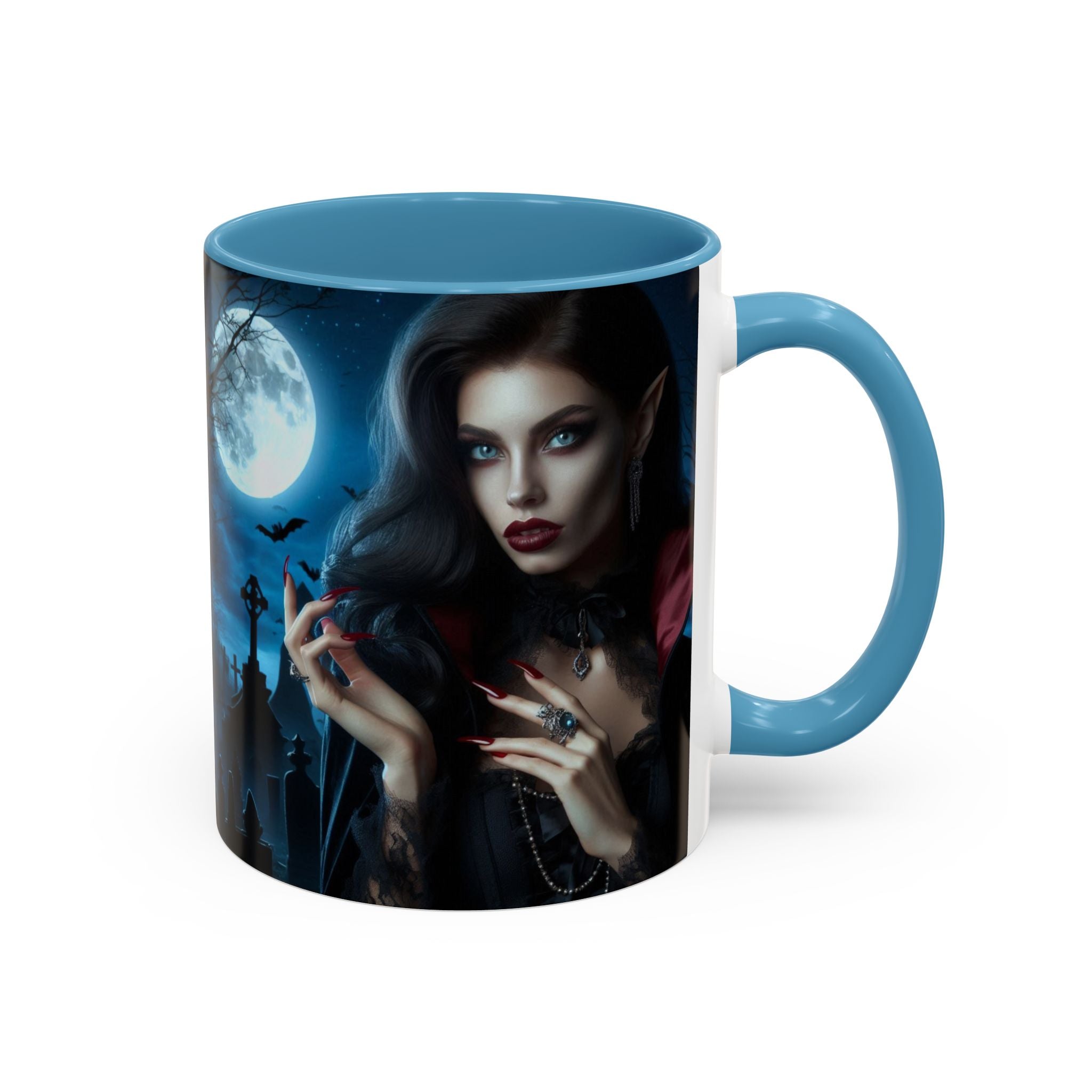 halloween Gothic Vampire Coffee Mug – 11/15oz full moon graveyard