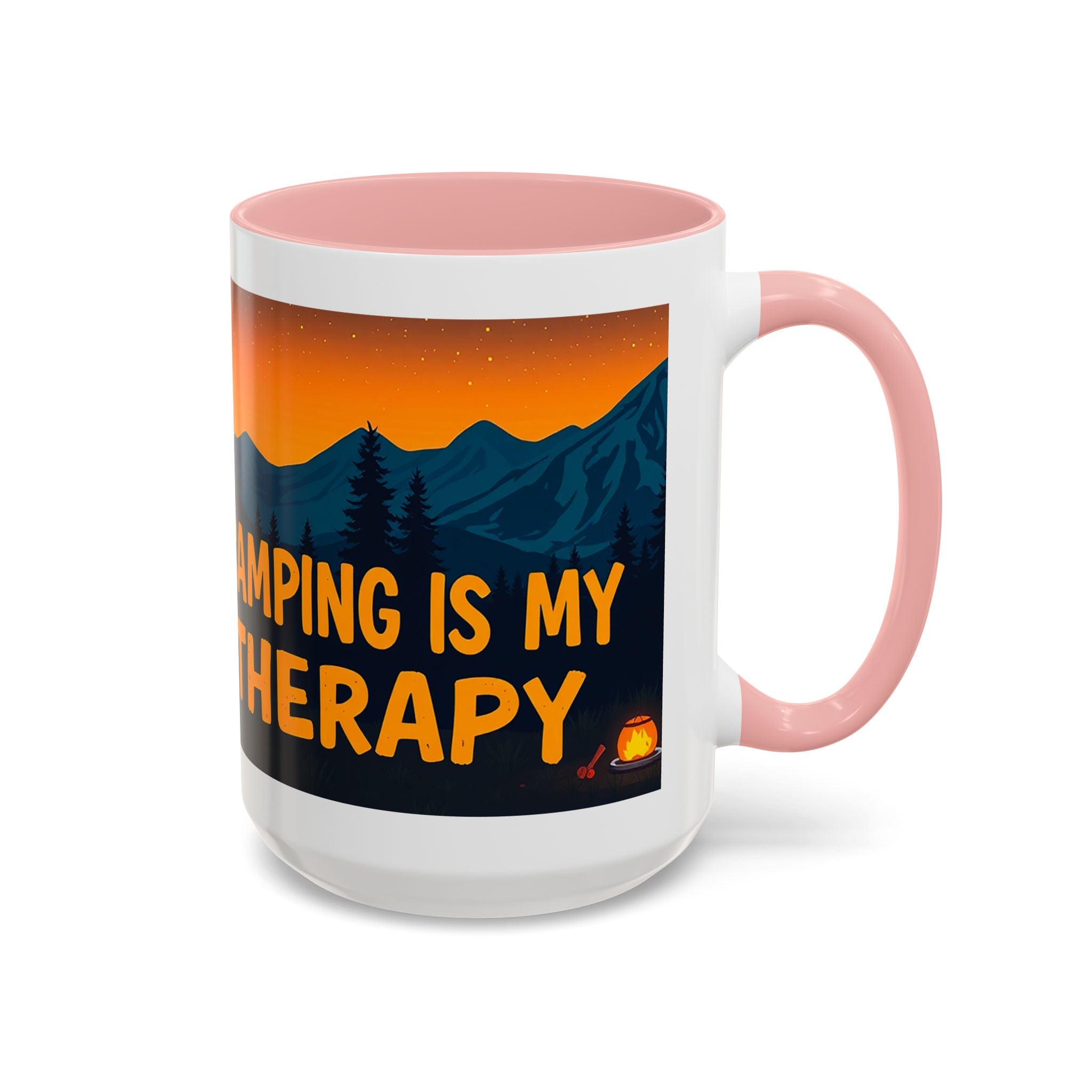 Camping Therapy Mug - Adventure Lover's Coffee Cup, Gift for Campers, Hiking Drinkware, Outdoorsy Coffee Mug, Nature Lover's Cup