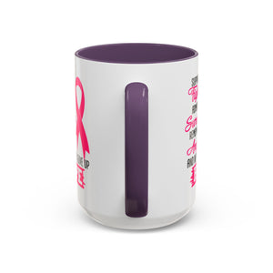Inspirational Pink Ribbon Coffee Mug: Support Fighters, Admire Survivors, Celebrate Hope, Gift for Cancer Awareness, Motivational Mug