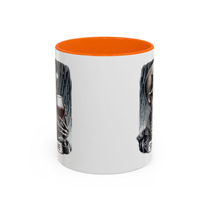 Stylish Skull Coffee Mug, Gothic Drinkware, Staying Alive Gift for Halloween, Funny Office Mug, Alternative Drinkware