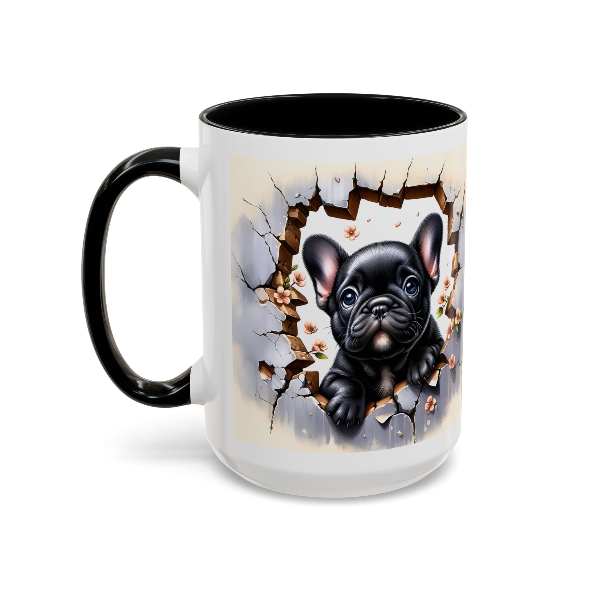 Cute French Bulldog Accent Coffee Mug, Pet Lover Gift, Dog Lover Mug, Home Office Coffee Cup, Unique Animal Print Mug
