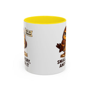 Funny Owl Coffee Mug, not my problem  Small Angry Owl Cup, Coffee Lover Present, Quirky Office