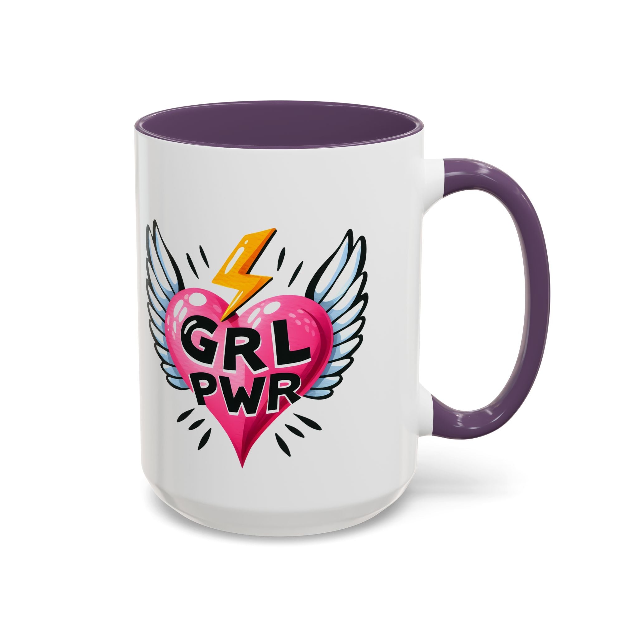 Empowering Heart Coffee Mug | Inspirational Gift for Women, GRL PWR Mug, Cute Kitchen Decor, Unique Friendship Gift, Motivational Coffee Cup