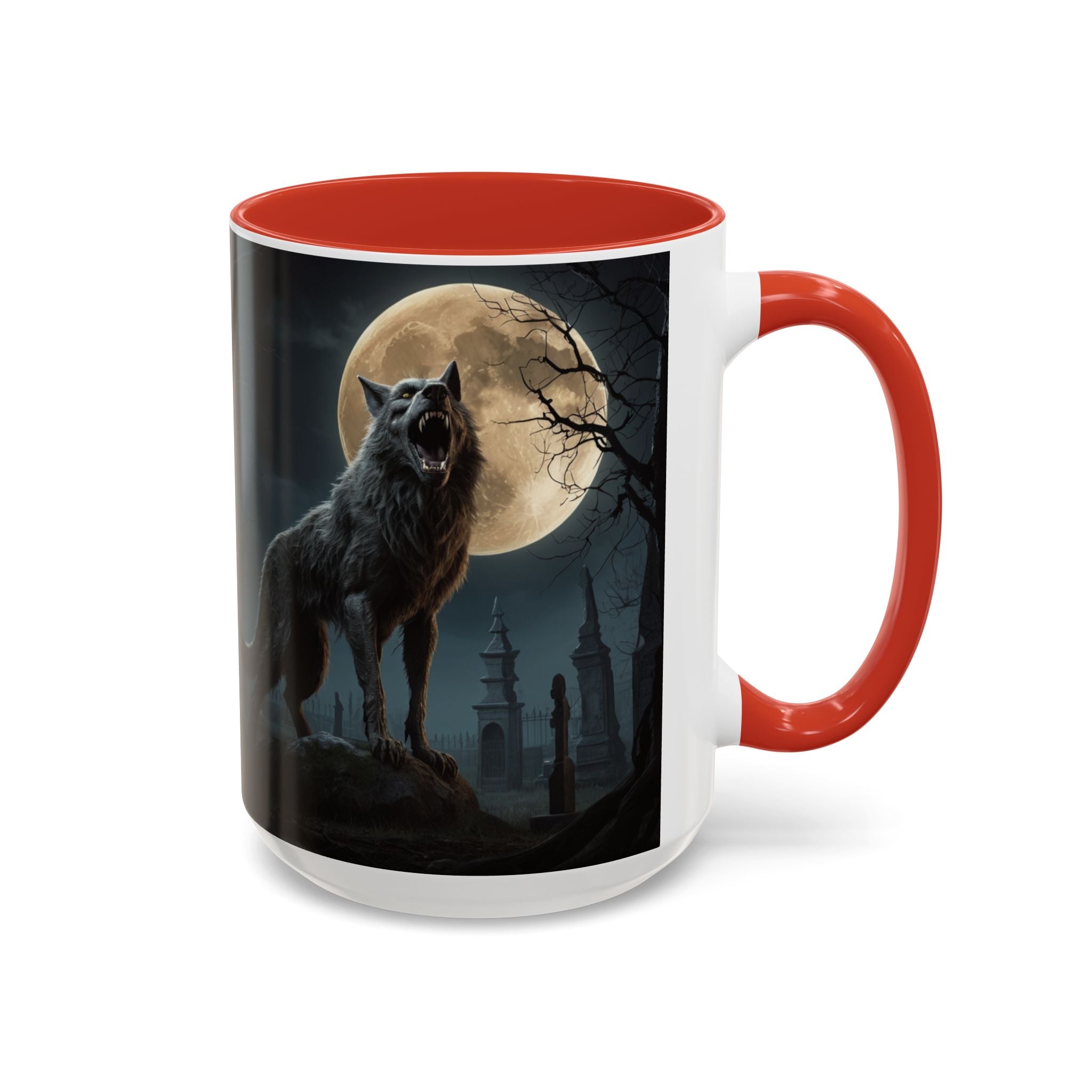 Werewolf Moon Coffee Mug — Gothic Wolf Moonlit Accent Mug fantasy horror art
