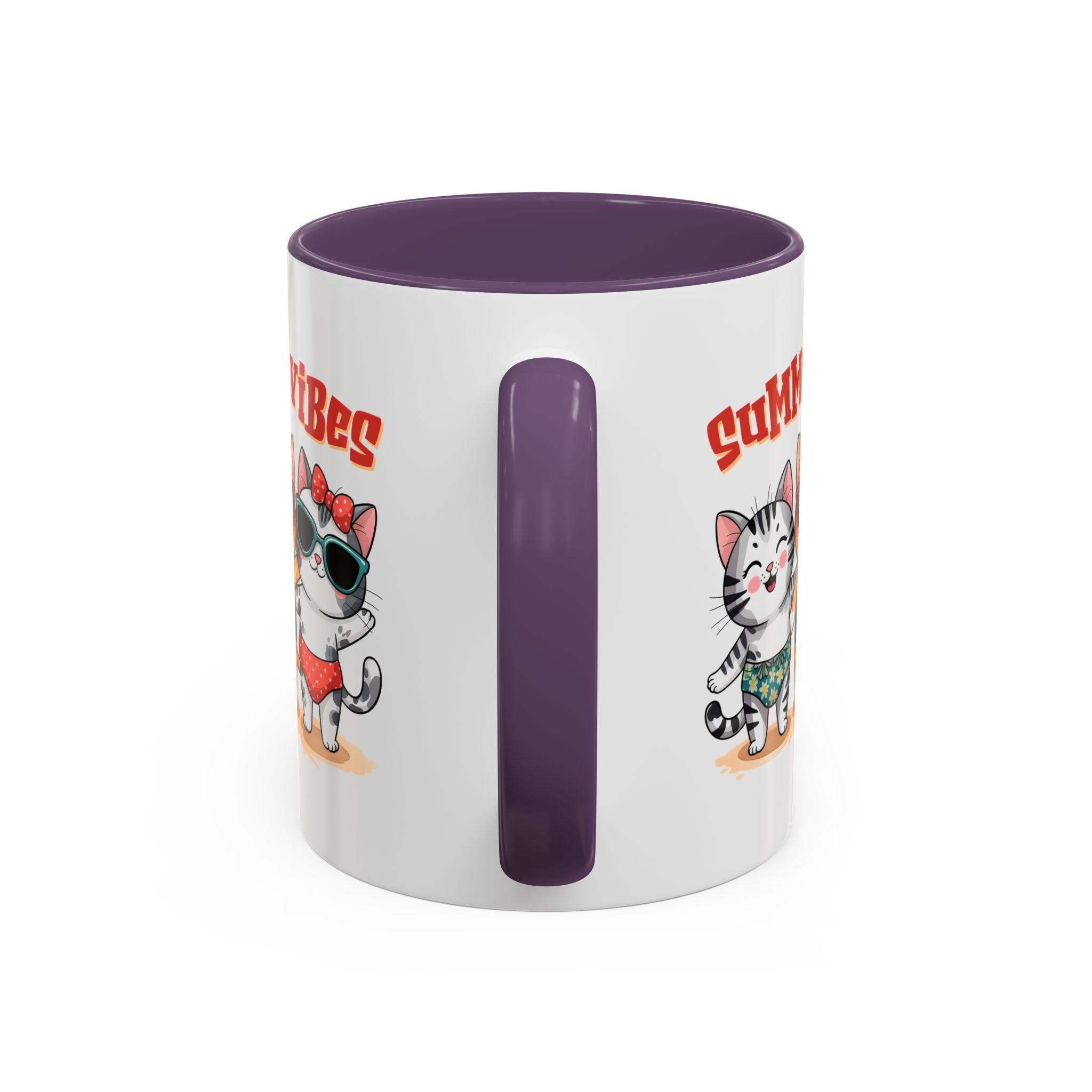 Summer Vibes Cat Coffee Mug - Fun Accent Mug for Cat Lovers