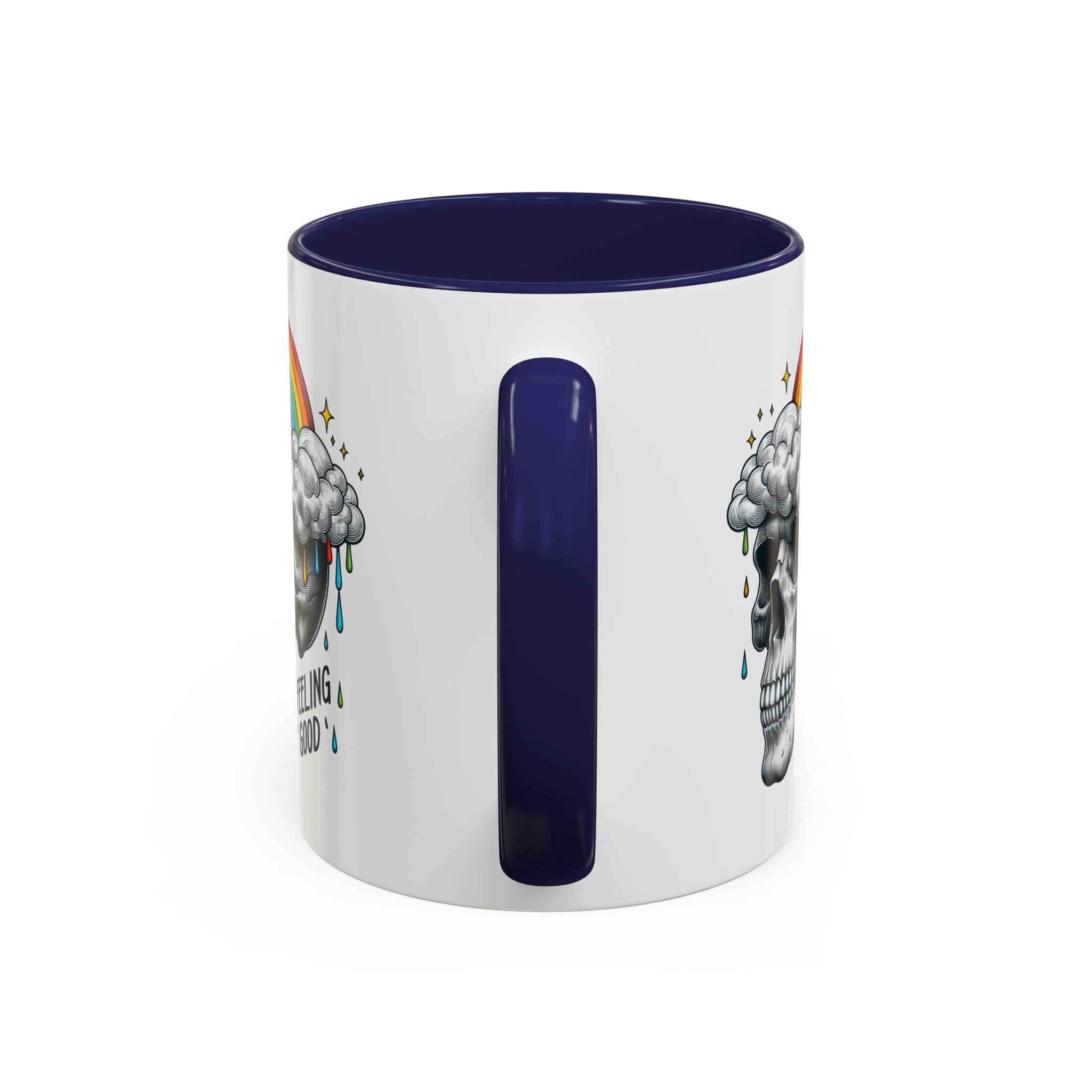 Skull Rainbow Coffee Mug, Unique Gift for Coffee Lovers, Halloween Decor, Daily Motivation Mug, Fun Skull Design
