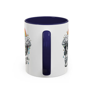 Skull Rainbow Coffee Mug, Unique Gift for Coffee Lovers, Halloween Decor, Daily Motivation Mug, Fun Skull Design