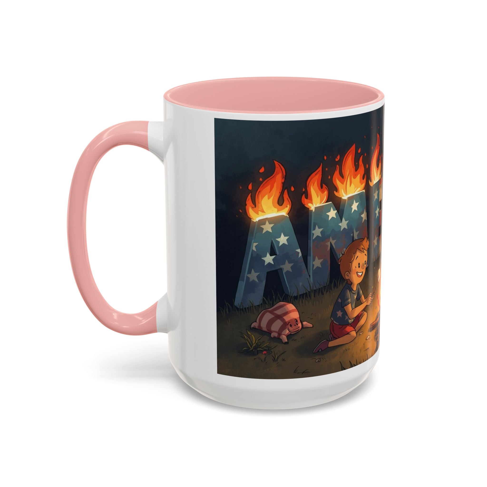 Patriotic Camping Coffee Mug - Fun America Design, Perfect for , Campfire Gatherings, Super for Gifts