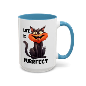 Purrfect Cat Accent Coffee Mug, Cat Lover Gift, Funny Drinkware, Cute Kitchen Accessory, Pet Owner Mug, Unique Gift Idea