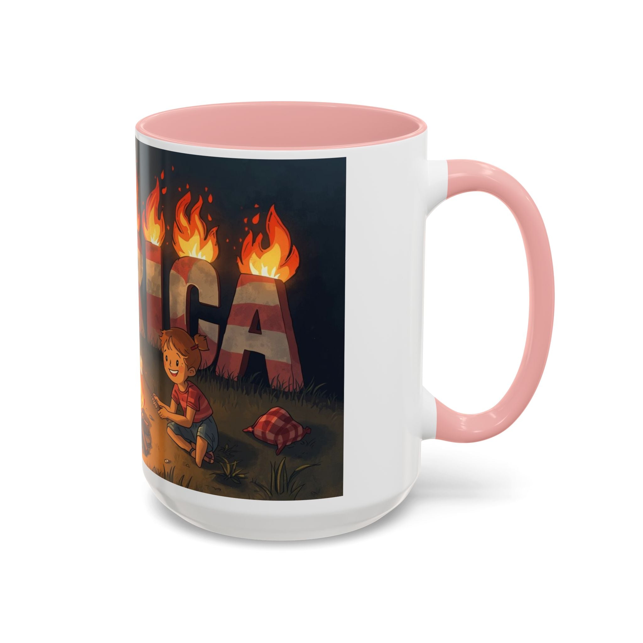 Patriotic Camping Coffee Mug - Fun America Design, Perfect for , Campfire Gatherings, Super for Gifts