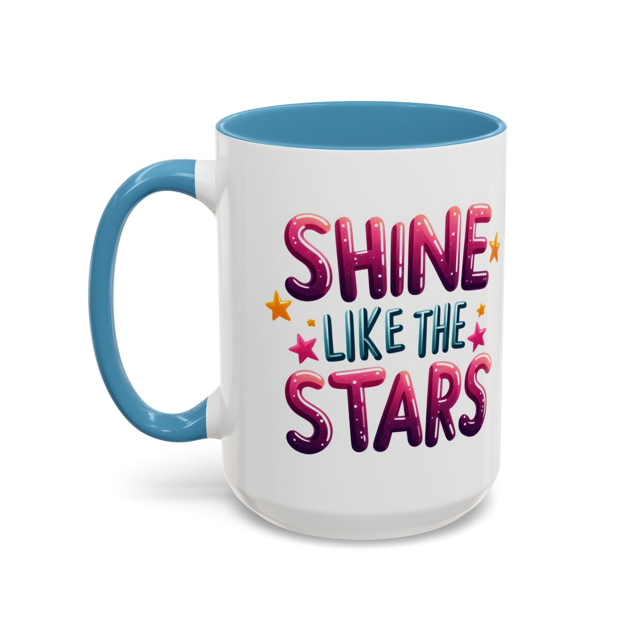 Accent Coffee Mug – "Shine Like the Stars" Inspirational Ceramic Mug