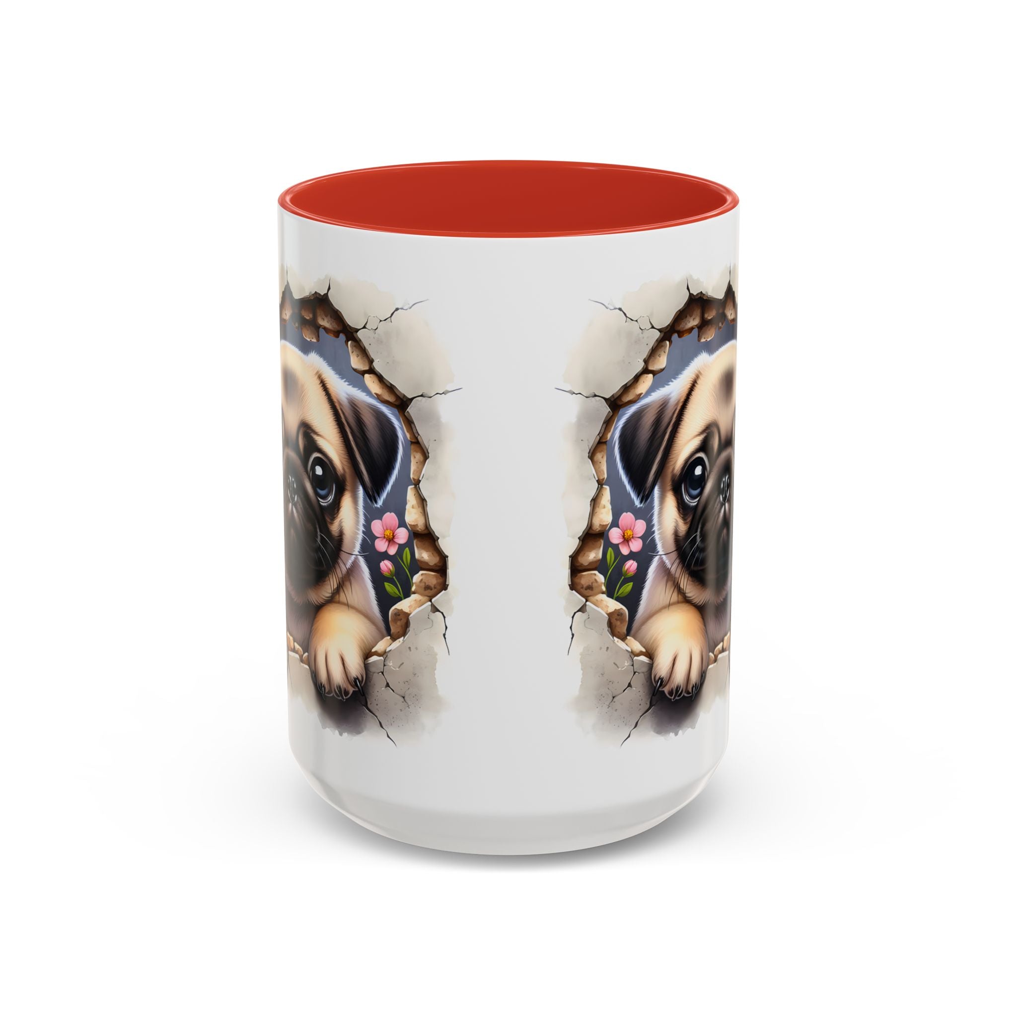 Pug In A Wall Coffee Mug - Cozy Ceramic Cup for Dog Lovers - Cute Pet Gift for Birthdays, Anniversaries, and Holidays