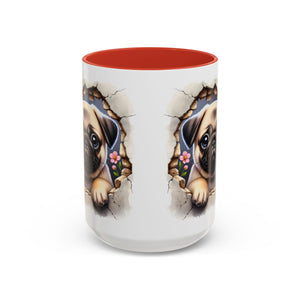 Pug In A Wall Coffee Mug - Cozy Ceramic Cup for Dog Lovers - Cute Pet Gift for Birthdays, Anniversaries, and Holidays