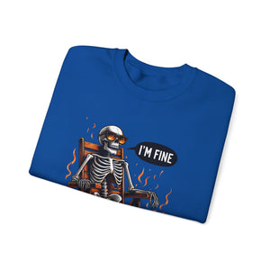 Chill Vibes Skeleton Sweatshirt, Unisex Crewneck, Perfect for Halloween, Casual Wear, Gift for Friends, Cozy Lounge Wear