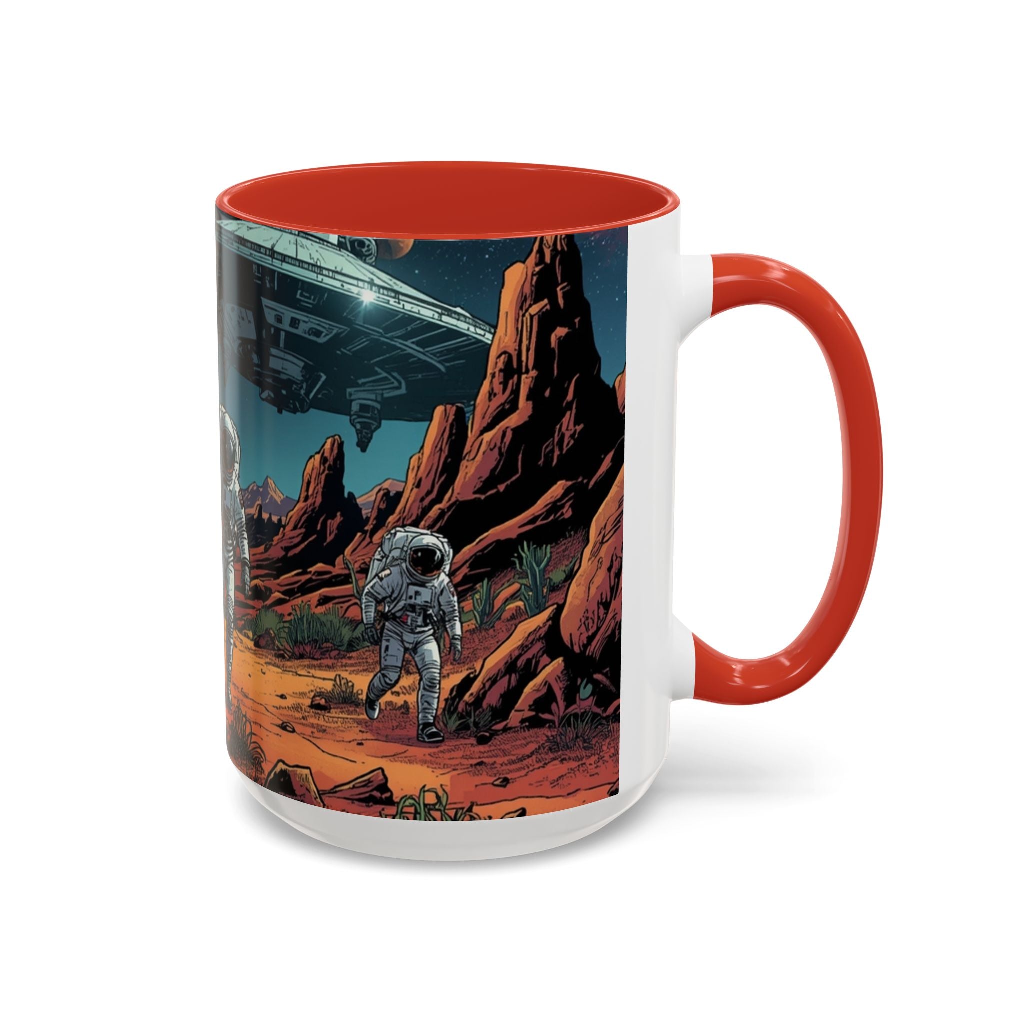 spacemen and aliens on planet Astronaut Adventure Coffee Mug - 11oz & 15oz