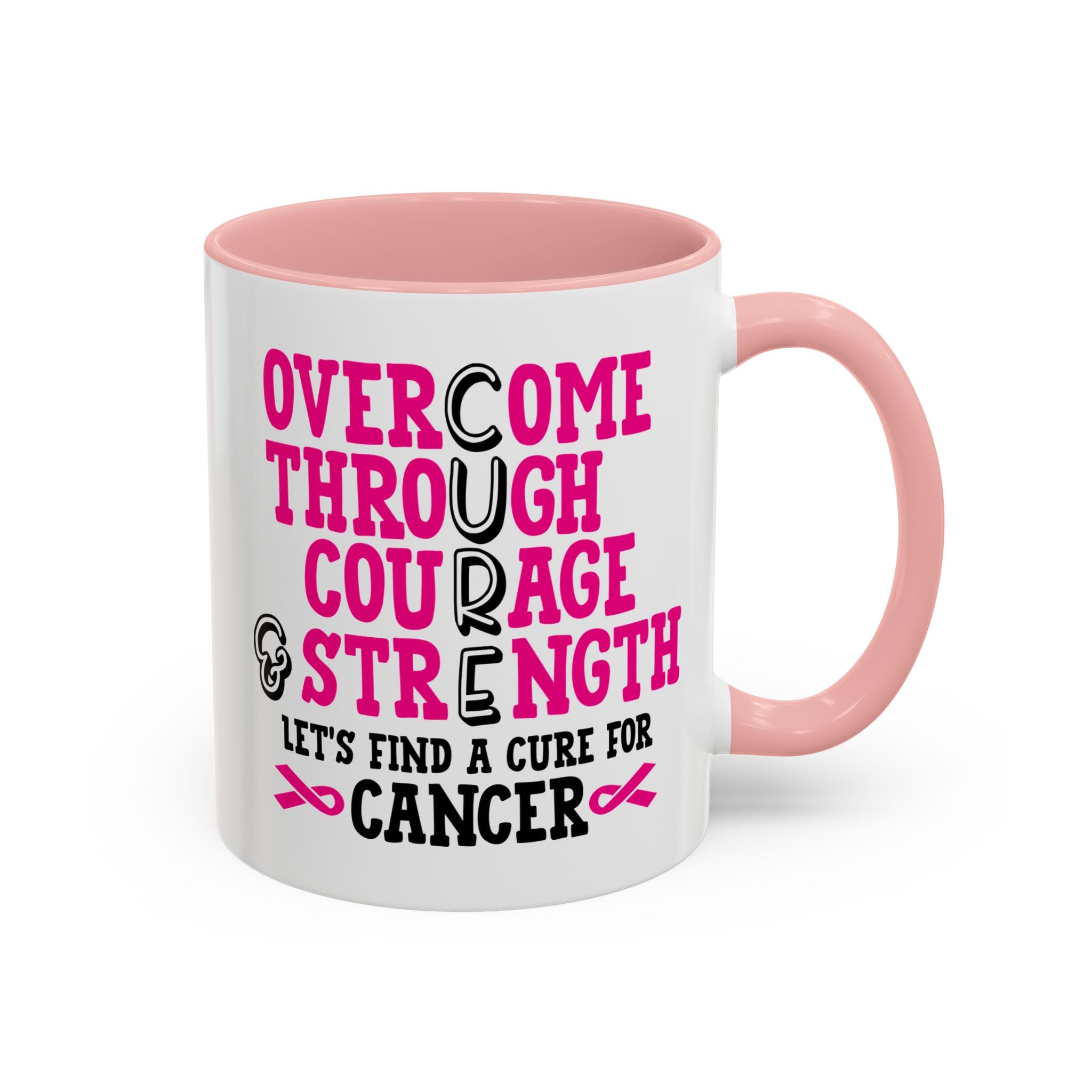 Inspirational Coffee Mug for Cancer Awareness, Gift for Supporters, Fundraising Mug for Breast Cancer, Motivational, 11oz, 15oz