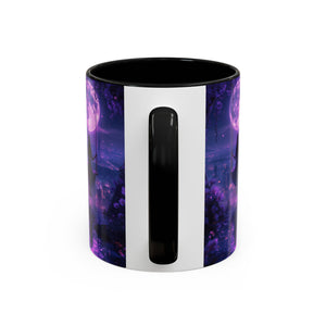 anime Dreamy Moonlit Swing Accent Coffee Mug, Artistic Mug, Celestial Coffee Cup, Fantasy Beverage Holder, Gift for Dreamers