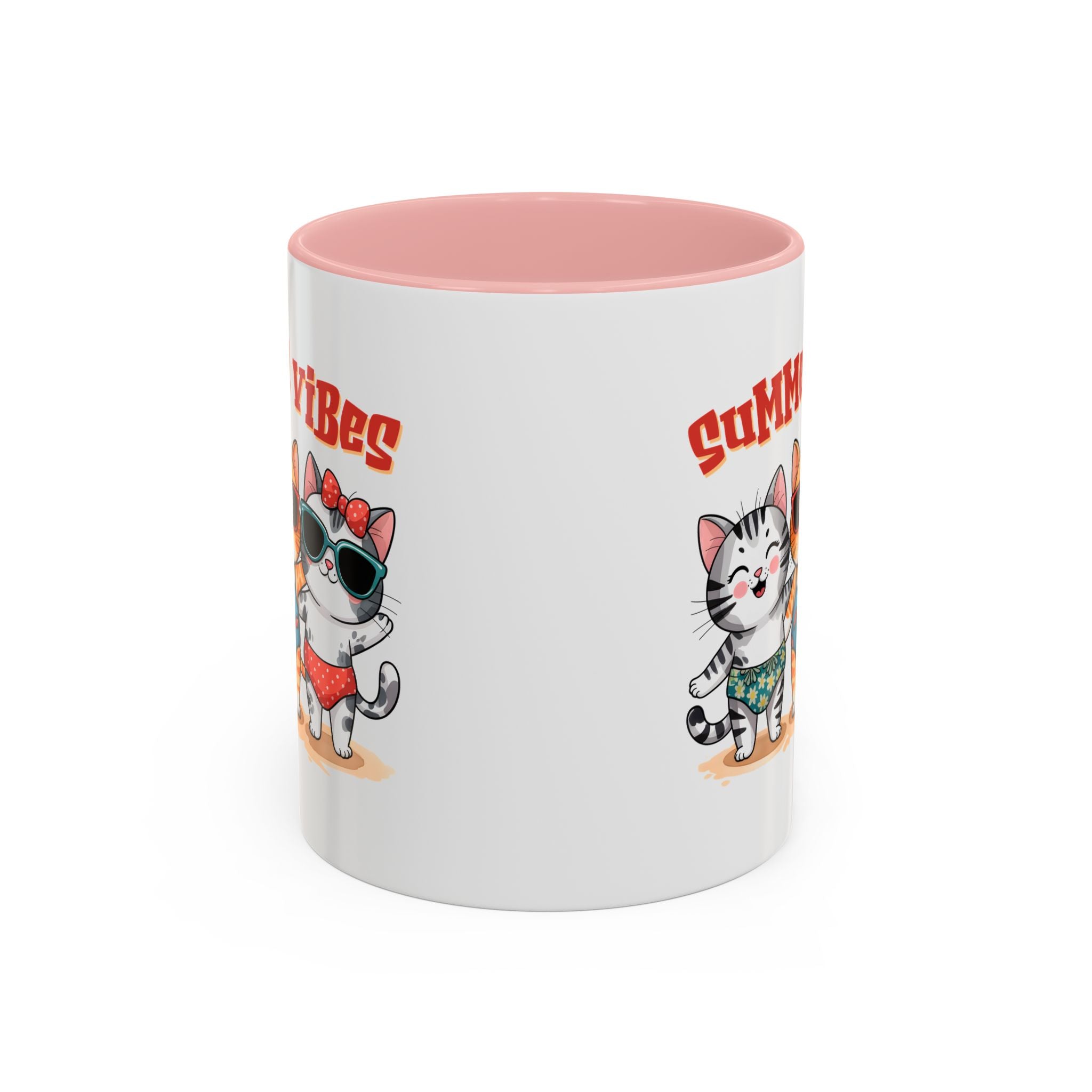 Summer Vibes Cat Coffee Mug - Fun Accent Mug for Cat Lovers