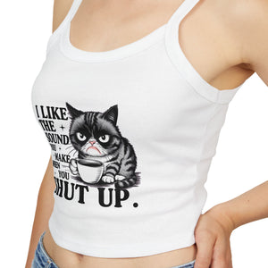 Funny attitude  Cat  Spaghetti Strap Tank Top, Casual Summer Top, Gift for Cat Lovers, Cute Cat Lover Top, Funny