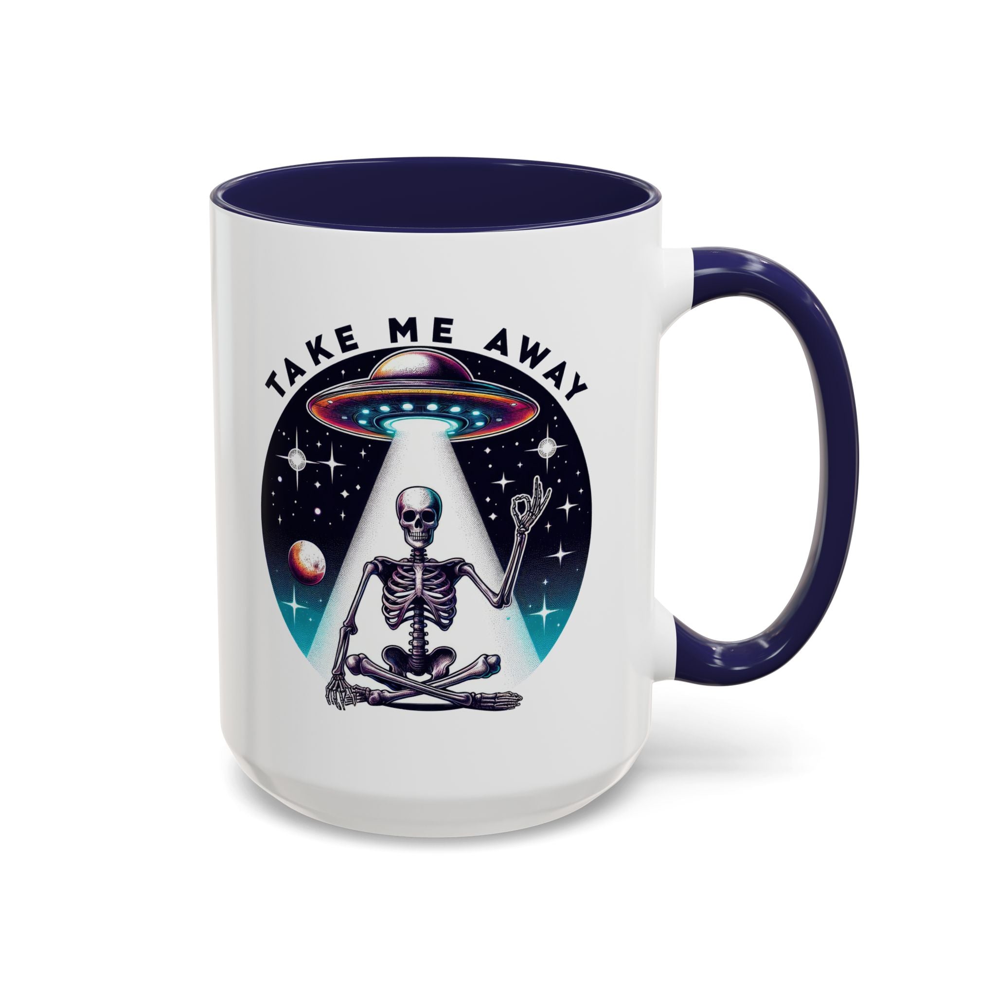 Galactic Skeleton Coffee Mug, Take Me Away Mug, Space-Themed Mug, Unique Gift for alien Lovers, Sci-Fi Cafe Mug