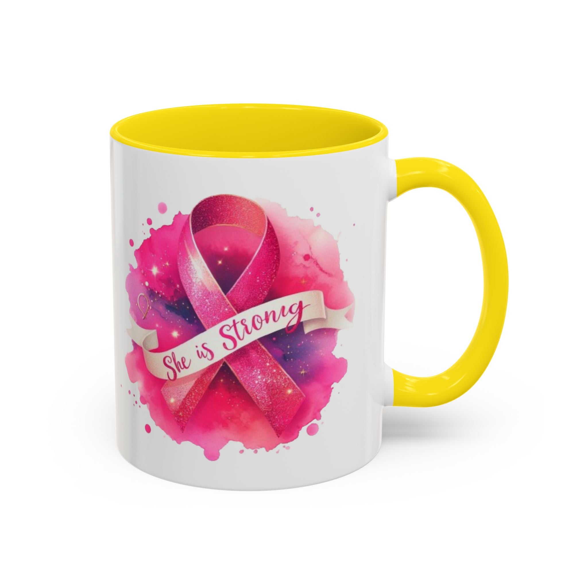 Empowering Pink Ribbon Coffee Mug | She is Strong | Gift for Cancer Awareness, Inspirational Drinkware, Office Mug, Motivational [...]