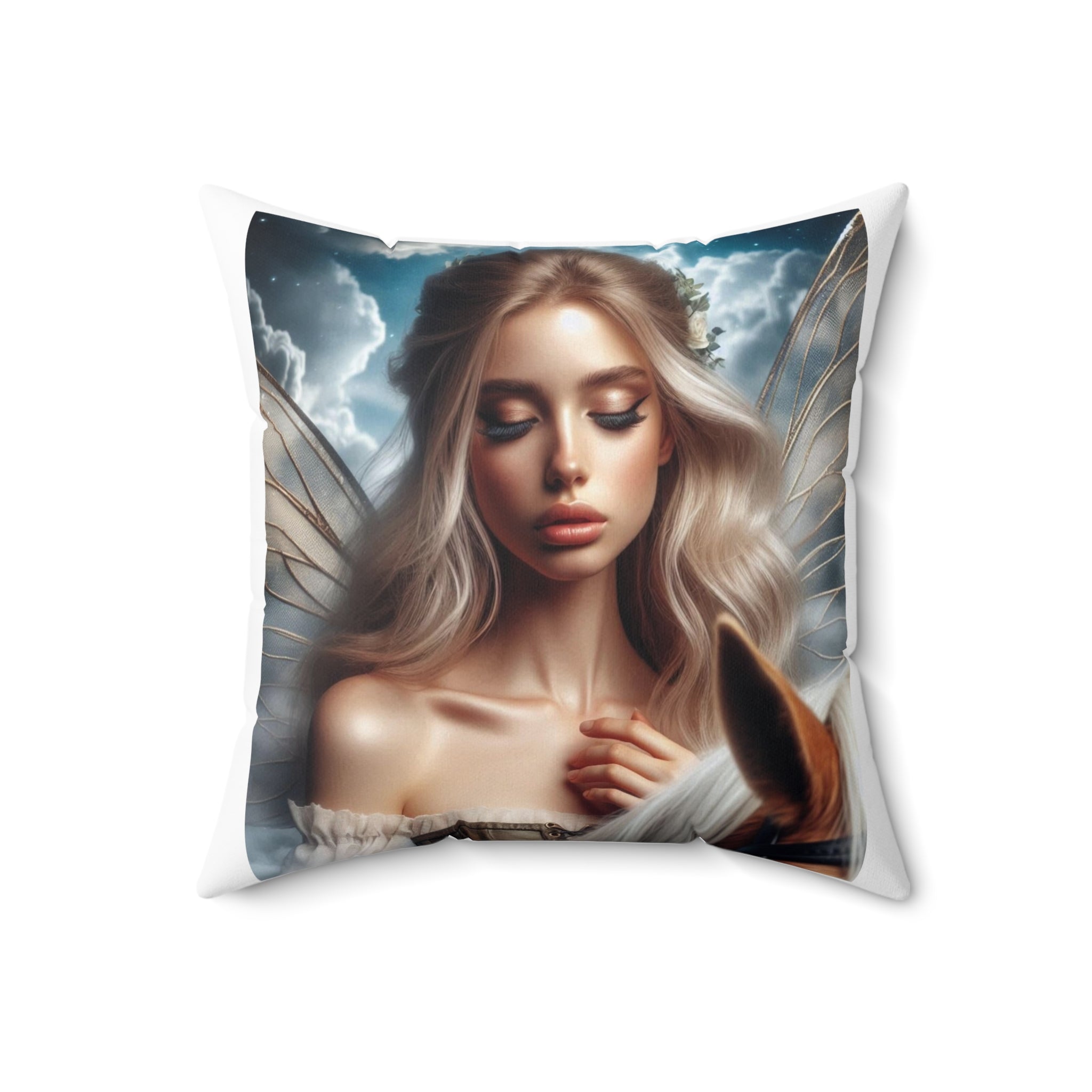 Fairy princess Spun Polyester Square Pillow by mrdragonsfire