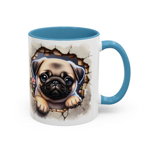 Pug In A Wall Coffee Mug - Cozy Ceramic Cup for Dog Lovers - Cute Pet Gift for Birthdays, Anniversaries, and Holidays