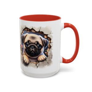 Pug In A Wall Coffee Mug - Cozy Ceramic Cup for Dog Lovers - Cute Pet Gift for Birthdays, Anniversaries, and Holidays