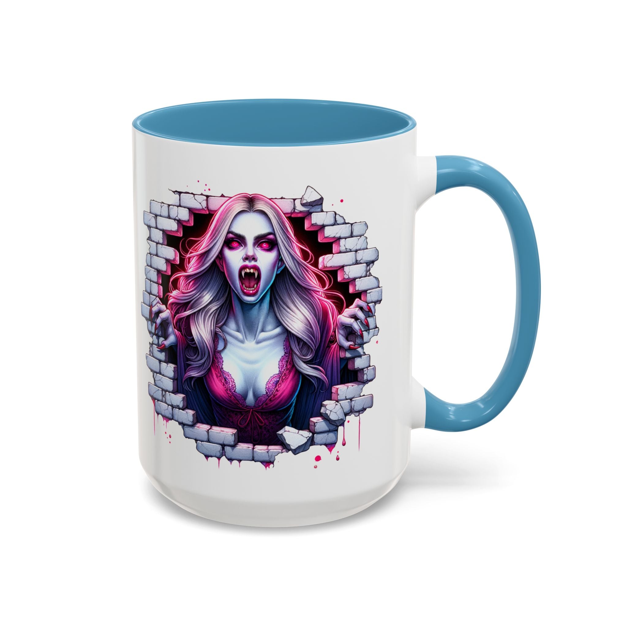 Vampire Wall Art Coffee Mug - Gothic,  Perfect Gift for Halloween, Unique Art Mug, Monster Mug, Fantasy Drinkware