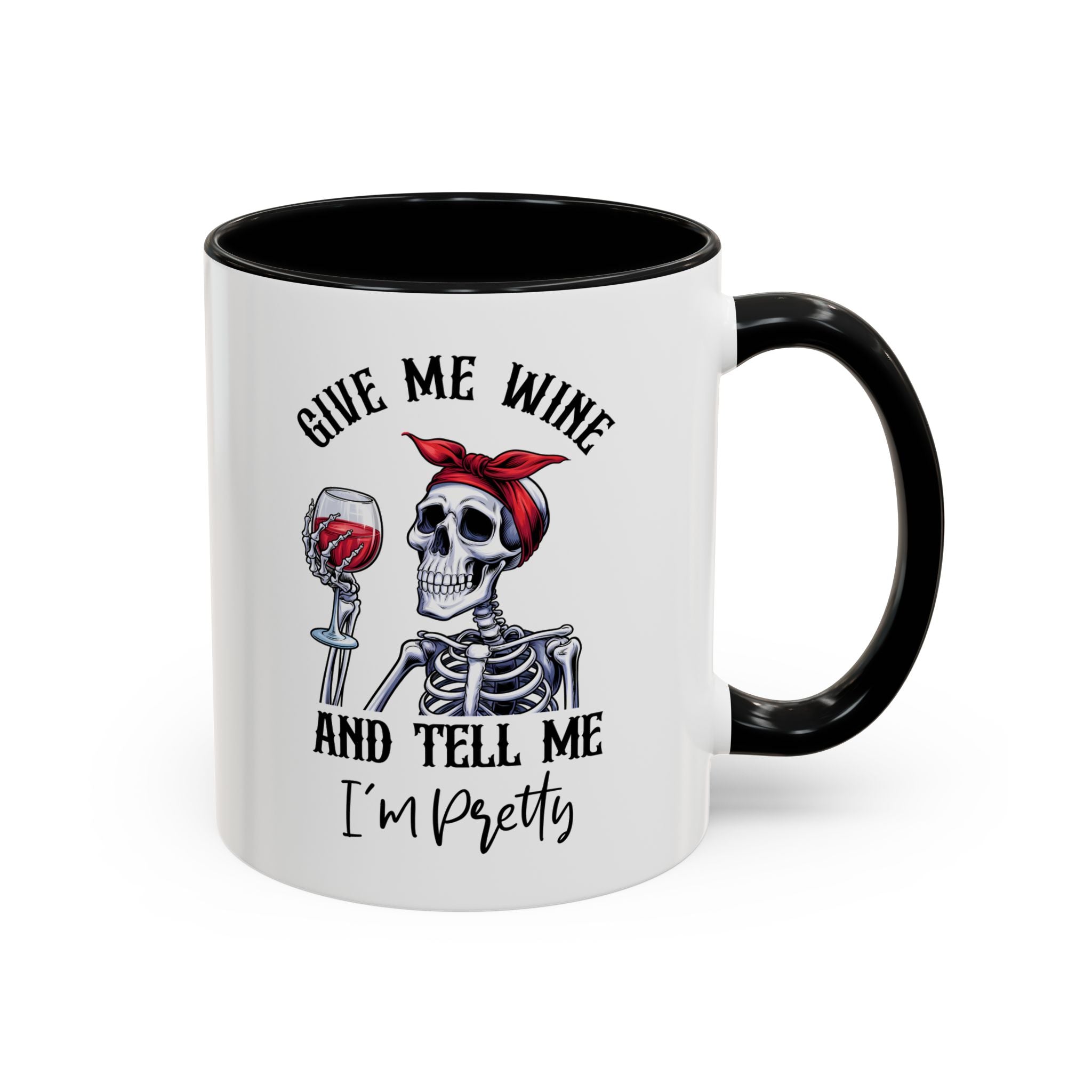 Skeleton Wine Coffee Mug, Funny Gift for Wine Lovers, Halloween Decor, Office Coffee Cup, Unique Skeleton Mug