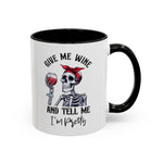 Skeleton Wine Coffee Mug, Funny Gift for Wine Lovers, Halloween Decor, Office Coffee Cup, Unique Skeleton Mug