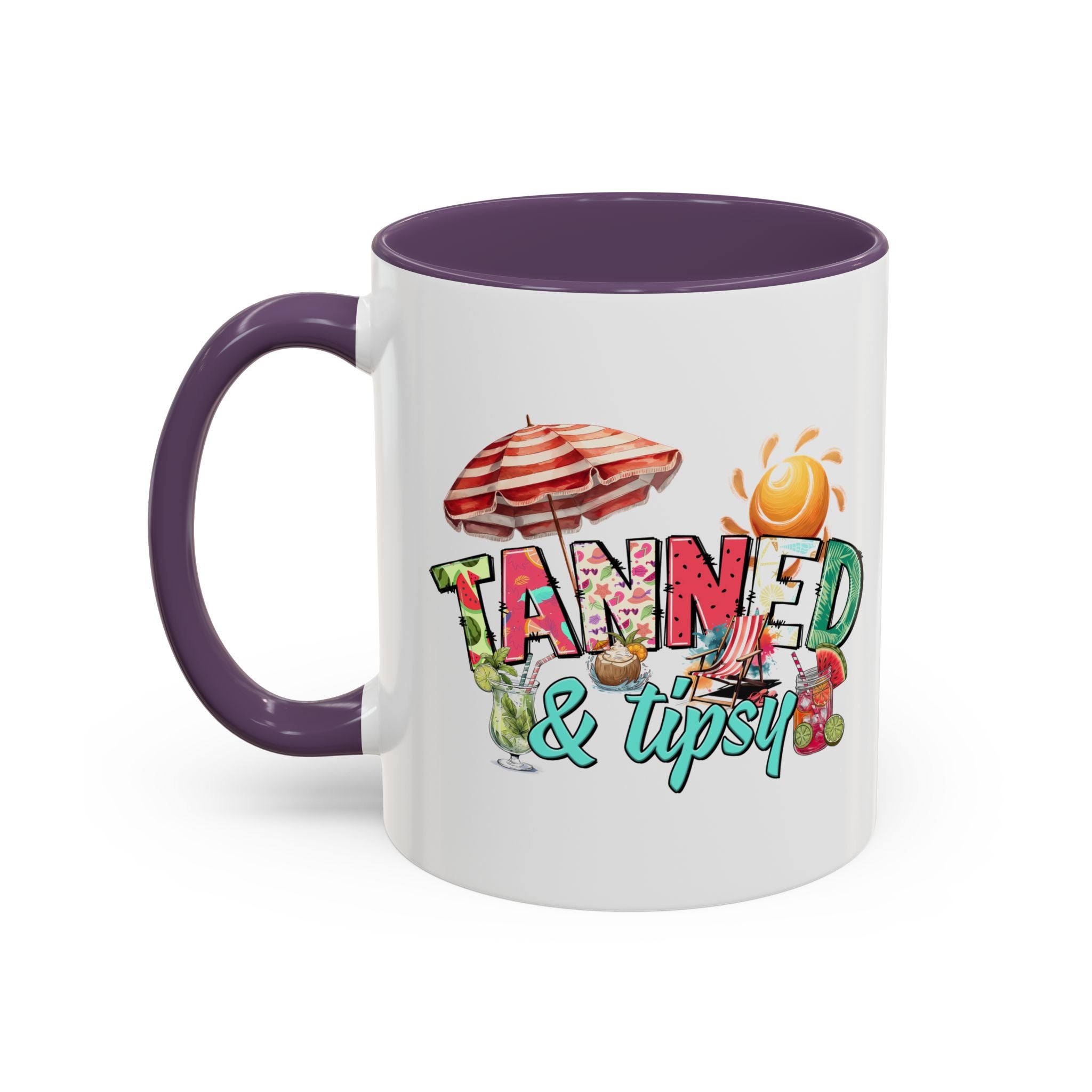 Tanned & Tipsy Accent Coffee Mug - Perfect for Summer Vibes & Beach Lovers party